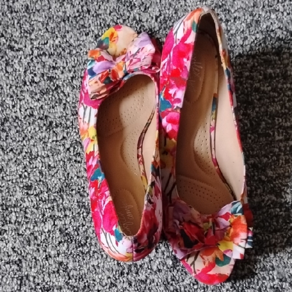 Floral Wedge Shoes for Women